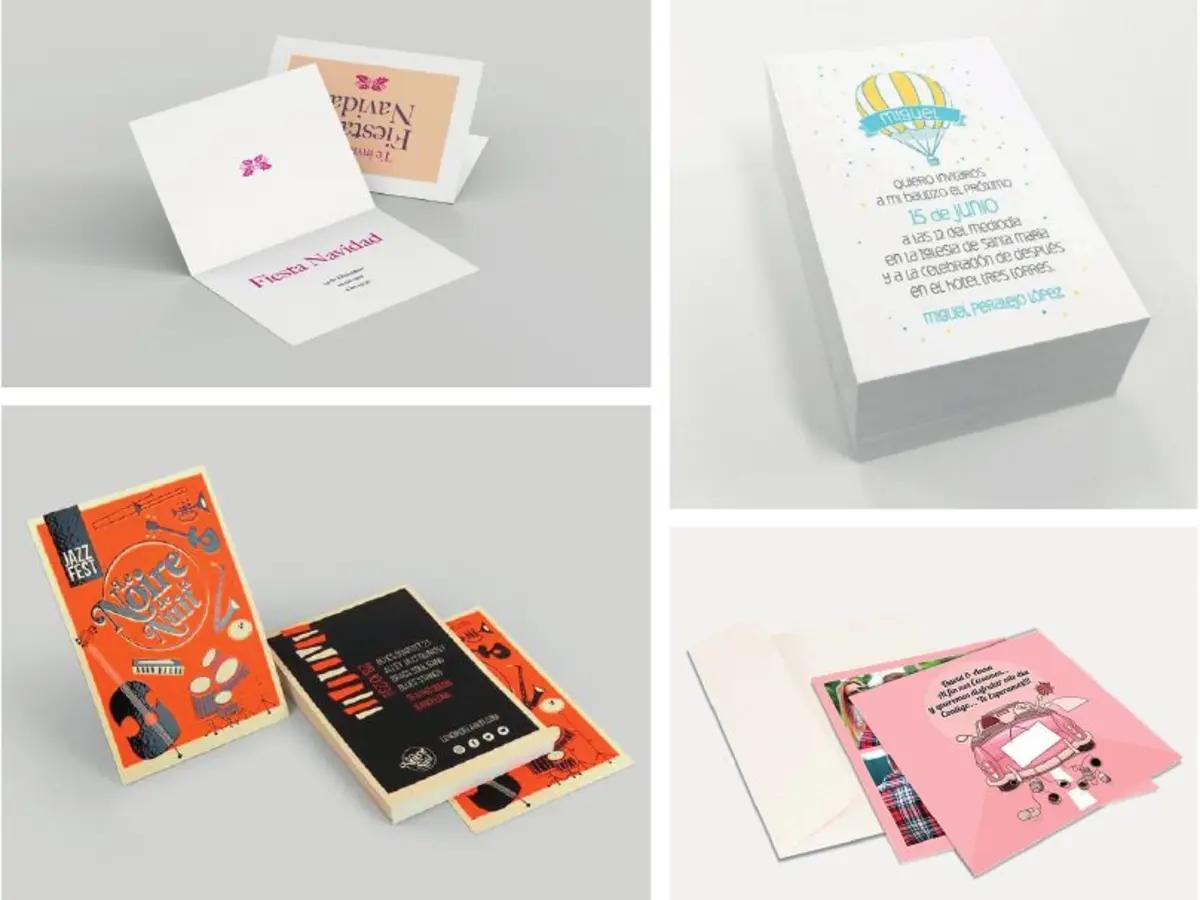 Tarjetones, cheques y tarjetas regalo impresos