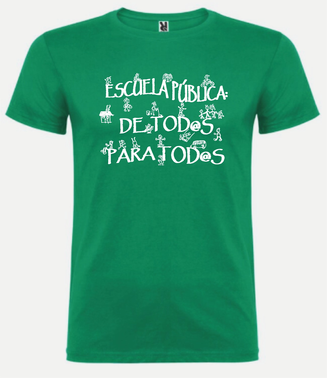 Camiseta verde botella con diseño Escuela Pública
